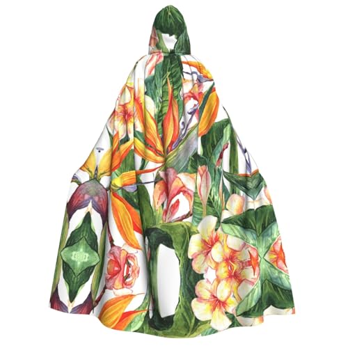 Apbdffjnf Dicker Kapuzenumhang für Erwachsene, buntes Blumenmuster, Unisex, Umhang mit Kapuze, Halloween-Kapuzenumhang für Damen und Herren, weich und elastisch von Apbdffjnf