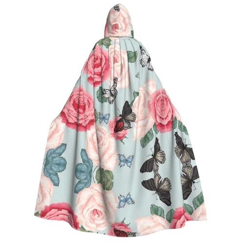 Apbdffjnf Dicker Kapuzenumhang für Erwachsene, buntes Blumenmuster, Unisex, Umhang mit Kapuze, Halloween-Kapuzenumhang für Damen und Herren, weich und elastisch Apbdffjnf Dicker Kapuzenumhang für Erwachsene, buntes Blumenmuster, Unisex, Umhang mit Kapuze, Halloween-Kapuzenumhang für Damen und Herren, weich und elastisch von Apbdffjnf