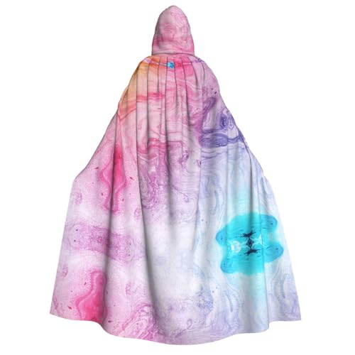 Apbdffjnf Dicker Kapuzenumhang für Erwachsene, buntes Marmor, Pastellrosa, Blau, Violett, Unisex, Umhang mit Kapuze, Halloween-Kapuzenumhang für Damen und Herren, weich und elastisch von Apbdffjnf