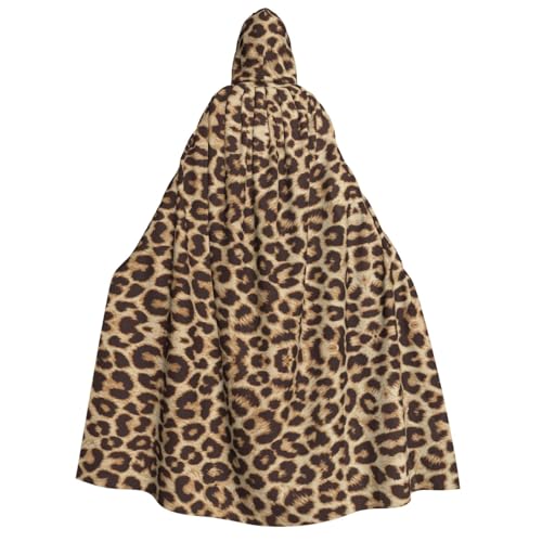Apbdffjnf Dicker Kapuzenumhang für Erwachsene, lustiger Leopardenmuster, Unisex, Umhang mit Kapuze, Halloween-Kapuzenumhang für Damen und Herren, weich und elastisch von Apbdffjnf