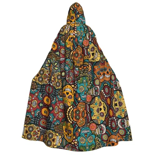 Apbdffjnf Dicker Kapuzenumhang für Erwachsene, mit Totenkopf-Aufdruck, Unisex, Umhang mit Kapuze, Halloween-Kapuzenumhang für Damen und Herren, weich und elastisch Apbdffjnf Dicker Kapuzenumhang für Erwachsene, mit Totenkopf-Aufdruck, Unisex, Umhang mit Kapuze, Halloween-Kapuzenumhang für Damen und Herren, weich und elastisch von Apbdffjnf