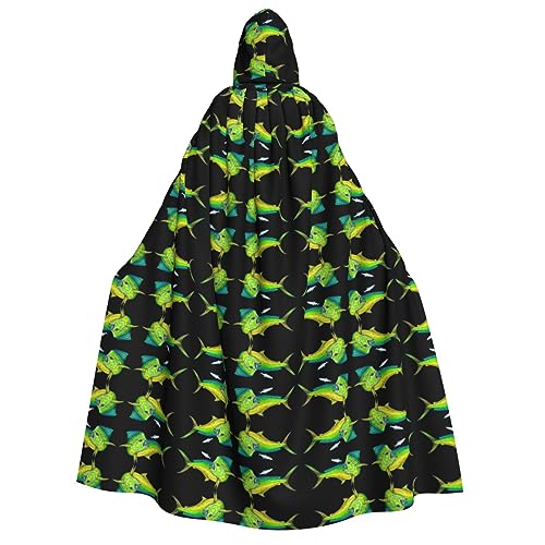 Apbdffjnf Dicker Kapuzenumhang für Erwachsene, mit grünem Fischmotiv, Unisex, Umhang mit Kapuze, Halloween-Kapuzenumhang für Damen und Herren, weich und elastisch Apbdffjnf Dicker Kapuzenumhang für Erwachsene, mit grünem Fischmotiv, Unisex, Umhang mit Kapuze, Halloween-Kapuzenumhang für Damen und Herren, weich und elastisch von Apbdffjnf
