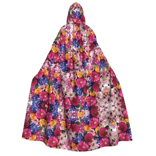 Apbdffjnf Dicker Kapuzenumhang für Erwachsene, mit rosa Blumen und goldenen Rosen, Unisex, Umhang mit Kapuze, Halloween-Kapuzenumhang für Damen und Herren, weich und elastisch Apbdffjnf Dicker Kapuzenumhang für Erwachsene, mit rosa Blumen und goldenen Rosen, Unisex, Umhang mit Kapuze, Halloween-Kapuzenumhang für Damen und Herren, weich und elastisch von Apbdffjnf