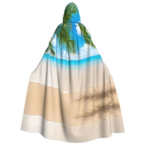 Apbdffjnf Dicker Kapuzenumhang für Erwachsene, mit tropischem Strandpflanzen-Motiv, Unisex, Umhang mit Kapuze, Halloween-Kapuzenumhang für Damen und Herren, weich und elastisch Apbdffjnf Dicker Kapuzenumhang für Erwachsene, mit tropischem Strandpflanzen-Motiv, Unisex, Umhang mit Kapuze, Halloween-Kapuzenumhang für Damen und Herren, weich und elastisch von Apbdffjnf
