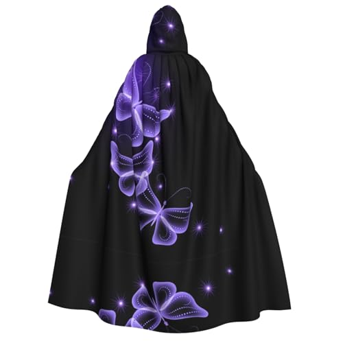 Apbdffjnf Dicker Kapuzenumhang für Erwachsene, mit wunderschönem violettem Schmetterling, Unisex, Umhang mit Kapuze, Halloween-Kapuzenumhang für Damen und Herren, weich und elastisch Apbdffjnf Dicker Kapuzenumhang für Erwachsene, mit wunderschönem violettem Schmetterling, Unisex, Umhang mit Kapuze, Halloween-Kapuzenumhang für Damen und Herren, weich und elastisch von Apbdffjnf