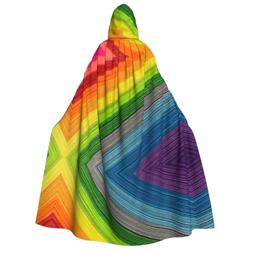 Apbdffjnf Dicker Kapuzenumhang für Erwachsene, regenbogenfarben, Unisex, Umhang mit Kapuze, Halloween-Kapuzenumhang für Damen und Herren, weich und elastisch von Apbdffjnf