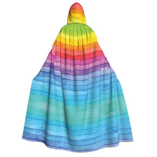 Apbdffjnf Dicker Kapuzenumhang für Erwachsene, regenbogenfarben, gestreift, Unisex, Umhang mit Kapuze, Halloween-Kapuzenumhang für Damen und Herren, weich und elastisch Apbdffjnf Dicker Kapuzenumhang für Erwachsene, regenbogenfarben, gestreift, Unisex, Umhang mit Kapuze, Halloween-Kapuzenumhang für Damen und Herren, weich und elastisch von Apbdffjnf