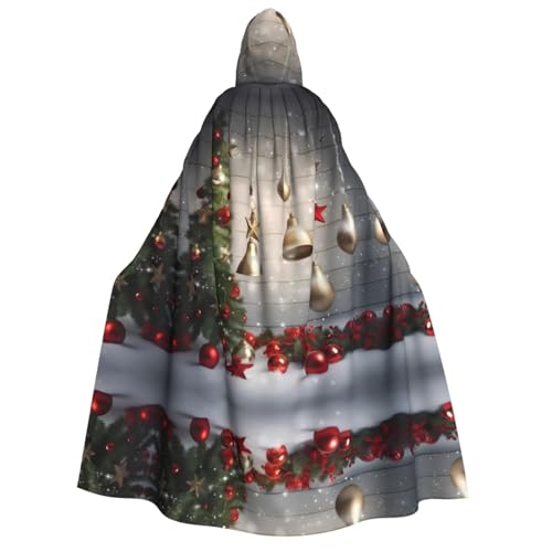 Apbdffjnf Dicker Kapuzenumhang für Erwachsene mit Weihnachtsbaum und Glocken, Unisex, Umhang mit Kapuze, Halloween-Kapuzenumhang für Damen und Herren, weich und elastisch Apbdffjnf Dicker Kapuzenumhang für Erwachsene mit Weihnachtsbaum und Glocken, Unisex, Umhang mit Kapuze, Halloween-Kapuzenumhang für Damen und Herren, weich und elastisch von Apbdffjnf