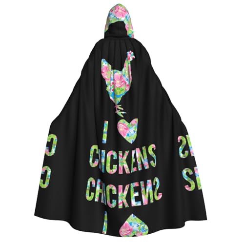 Apbdffjnf Dicker Kapuzenumhang mit Blumenherz und Huhn, Unisex, Umhang mit Kapuze, Halloween-Kapuzenumhang für Damen und Herren, weich und elastisch Apbdffjnf Dicker Kapuzenumhang mit Blumenherz und Huhn, Unisex, Umhang mit Kapuze, Halloween-Kapuzenumhang für Damen und Herren, weich und elastisch von Apbdffjnf
