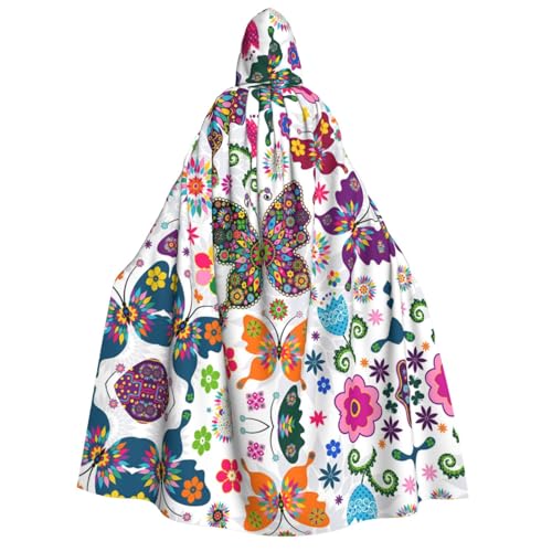 Apbdffjnf Dicker Kapuzenumhang mit Kapuze, Frühlingsblumen-Schmetterling-Druck, Unisex, Umhang mit Kapuze, Halloween-Kapuzenumhang für Damen und Herren, weich und elastisch Apbdffjnf Dicker Kapuzenumhang mit Kapuze, Frühlingsblumen-Schmetterling-Druck, Unisex, Umhang mit Kapuze, Halloween-Kapuzenumhang für Damen und Herren, weich und elastisch von Apbdffjnf