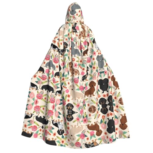 Apbdffjnf Dicker Kapuzenumhang mit Kapuze, Hunde-Blumenmuster, Unisex, Umhang mit Kapuze, Halloween-Kapuzenumhang für Damen und Herren, weich und elastisch Apbdffjnf Dicker Kapuzenumhang mit Kapuze, Hunde-Blumenmuster, Unisex, Umhang mit Kapuze, Halloween-Kapuzenumhang für Damen und Herren, weich und elastisch von Apbdffjnf