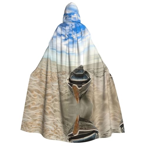 Apbdffjnf Dicker Kapuzenumhang mit Kapuze, Unisex, Motiv: Boot, Strand, Sonnenaufgang, für Damen, Herren, weich und elastisch von Apbdffjnf