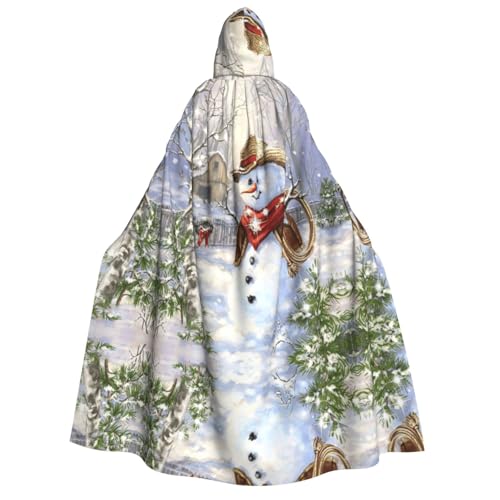 Apbdffjnf Dicker Kapuzenumhang mit Kapuze, Winter-Schneemann, Unisex, Umhang mit Kapuze, Halloween-Kapuzenumhang für Damen und Herren, weich und elastisch von Apbdffjnf