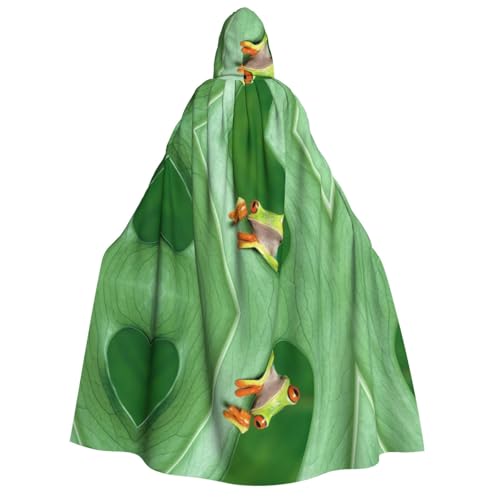 Apbdffjnf Dicker Kapuzenumhang mit Kapuze (Baumfrosch), Unisex, Umhang mit Kapuze, Halloween-Kapuzenumhang für Damen und Herren, weich und elastisch von Apbdffjnf