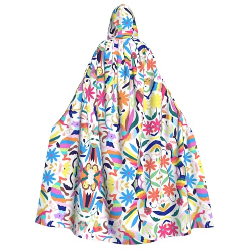 Apbdffjnf Dicker Kapuzenumhang mit Kapuze (mexikanische Otomi-Tiere), Unisex, Umhang mit Kapuze, Halloween-Kapuzenumhang für Damen und Herren, weich und elastisch von Apbdffjnf