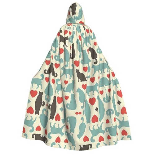 Apbdffjnf Dicker Kapuzenumhang mit Kapuze "Happy Walking Kitty", Unisex, mit Kapuze, Halloween-Kapuzenumhang für Damen und Herren, weich und elastisch Apbdffjnf Dicker Kapuzenumhang mit Kapuze "Happy Walking Kitty", Unisex, mit Kapuze, Halloween-Kapuzenumhang für Damen und Herren, weich und elastisch von Apbdffjnf
