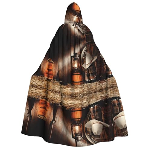 Apbdffjnf Dicker Kapuzenumhang mit Kapuze für Erwachsene mit Kapuze (American West Rodeo), Unisex, Umhang mit Kapuze, Halloween-Kapuzenumhang für Damen und Herren, weich und elastisch von Apbdffjnf