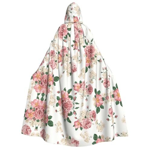 Apbdffjnf Dicker Kapuzenumhang mit Rosenblüten und Blättern, Unisex, Umhang mit Kapuze, Halloween-Kapuzenumhang für Damen und Herren, weich und elastisch Apbdffjnf Dicker Kapuzenumhang mit Rosenblüten und Blättern, Unisex, Umhang mit Kapuze, Halloween-Kapuzenumhang für Damen und Herren, weich und elastisch von Apbdffjnf