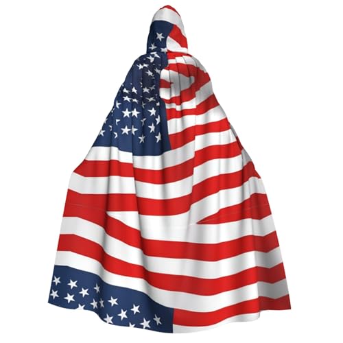 Apbdffjnf Dicker Kapuzenumhang mit amerikanischer Flagge, Unisex, mit Kapuze, Halloween-Umhang für Damen und Herren, weich und elastisch Apbdffjnf Dicker Kapuzenumhang mit amerikanischer Flagge, Unisex, mit Kapuze, Halloween-Umhang für Damen und Herren, weich und elastisch von Apbdffjnf