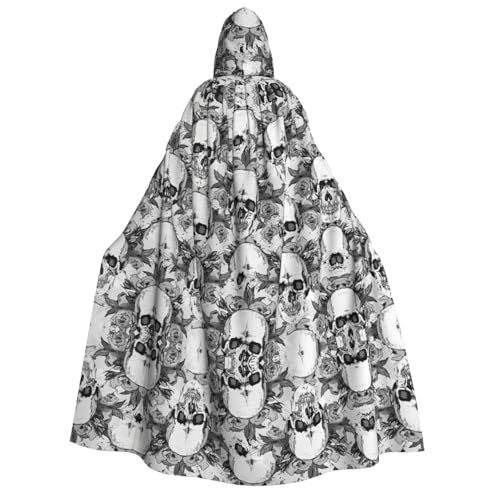 Apbdffjnf Erwachsenen-Umhang mit Totenkopf-Skelett-Aufdruck, dicker Kapuzenumhang mit Kapuze, Unisex, Halloween-Kapuzenumhang für Damen und Herren, weich und elastisch Apbdffjnf Erwachsenen-Umhang mit Totenkopf-Skelett-Aufdruck, dicker Kapuzenumhang mit Kapuze, Unisex, Halloween-Kapuzenumhang für Damen und Herren, weich und elastisch von Apbdffjnf
