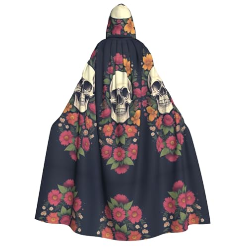 Apbdffjnf Erwachsenen-Umhang mit Totenkopf und Blume, dicker Kapuzenumhang, Unisex, Umhang mit Kapuze, Halloween-Kapuzenumhang für Damen und Herren, weich und elastisch Apbdffjnf Erwachsenen-Umhang mit Totenkopf und Blume, dicker Kapuzenumhang, Unisex, Umhang mit Kapuze, Halloween-Kapuzenumhang für Damen und Herren, weich und elastisch von Apbdffjnf