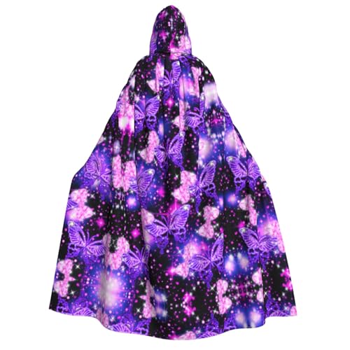 Apbdffjnf Erwachsenen-Umhang mit süßem Schmetterlings-Aufdruck, Unisex, Umhang mit Kapuze, Halloween-Kapuzenumhang für Damen und Herren, weich und elastisch von Apbdffjnf