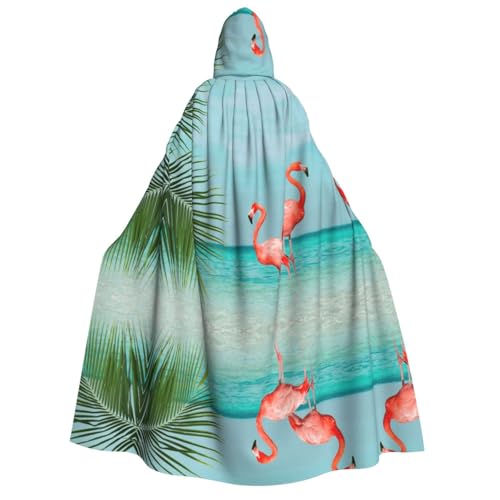 Apbdffjnf Erwachsenenumhang mit Kapuze (Flamingo im Wasser), dicker Kapuzenumhang mit Kapuze, Unisex, Umhang mit Kapuze, für Damen und Herren, weich und elastisch von Apbdffjnf