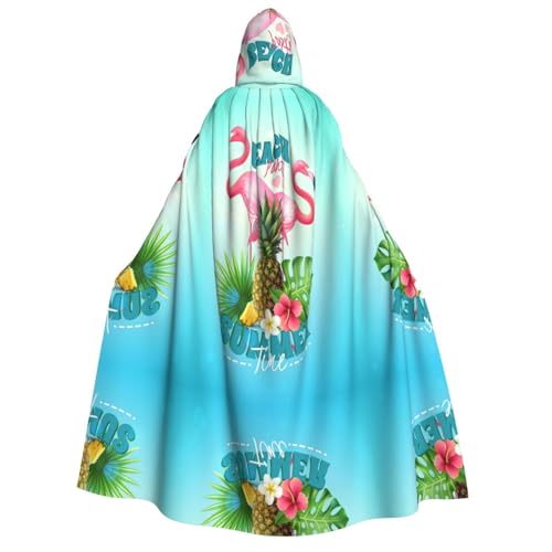 Apbdffjnf Erwachsenenumhang mit Kapuze (tropischer Flamingo), dicker Kapuzenumhang mit Kapuze, Unisex, Umhang mit Kapuze, für Damen und Herren, weich und elastisch von Apbdffjnf