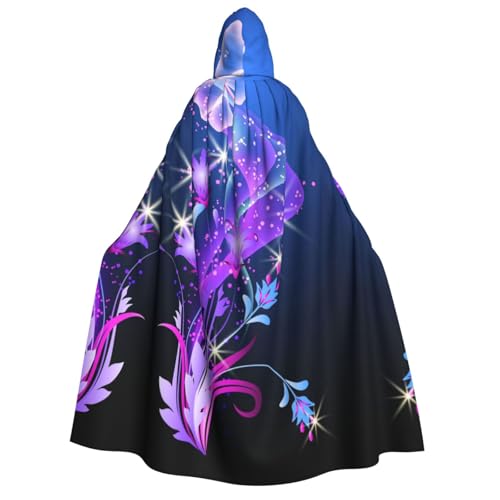 Apbdffjnf Erwachsenenumhang mit dicker Kapuze, violetter Schmetterling, Unisex, Umhang mit Kapuze, Halloween-Kapuzenumhang für Damen und Herren, weich und elastisch von Apbdffjnf