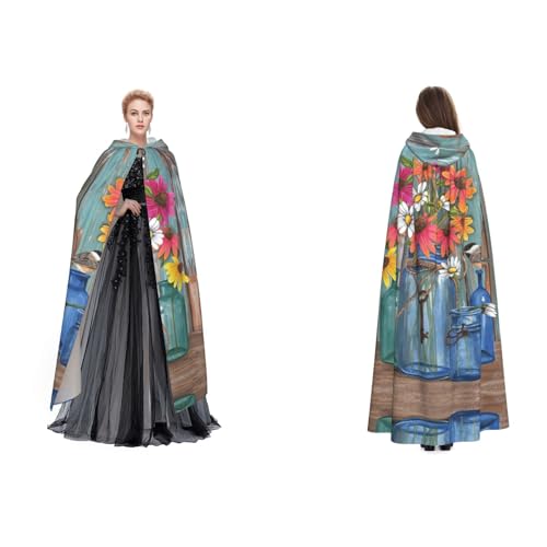 Apbdffjnf Farm Fresh Flowers Spring) Print Adult Hooded Cape Mysterious Hooded Cloak for Halloween Costume Party Christmas Cosplay von Apbdffjnf
