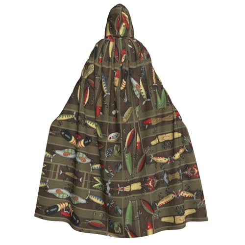 Apbdffjnf Fischköder-Stil; Erwachsenen-Umhang; dicker Kapuzenumhang; Unisex; Umhang mit Kapuze, Halloween-Kapuzenumhang für Damen und Herren, weich und elastisch von Apbdffjnf