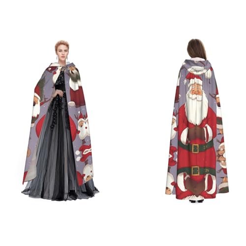 Apbdffjnf Geheimnisvoller Kapuzenumhang für Erwachsene, Weihnachtsmann, Halloween, Party, Weihnachten, Cosplay von Apbdffjnf