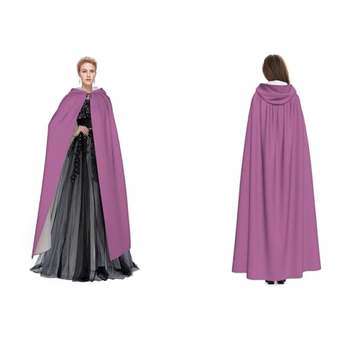 Apbdffjnf Geheimnisvoller Kapuzenumhang für Erwachsene (Kardamomviolett) für Halloween, Party, Weihnachten, Cosplay von Apbdffjnf