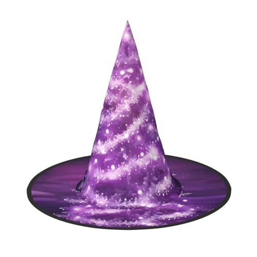 Apbdffjnf Halloween Hexenhut Spitz Hexenhut Lila Baum Druck Halloween Hexenhut Kostüm Zubehör für Halloween Party Dekoration von Apbdffjnf
