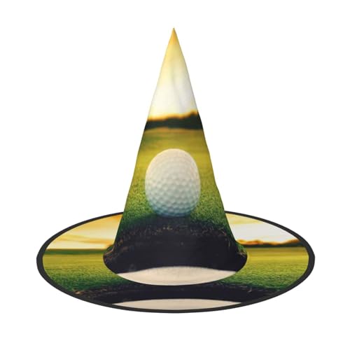 Apbdffjnf Halloween-Hexenhut mit Golfplatz-Druck, spitzer Hexenhut, Kostümzubehör für Halloween-Party-Dekoration Apbdffjnf Halloween-Hexenhut mit Golfplatz-Druck, spitzer Hexenhut, Kostümzubehör für Halloween-Party-Dekoration von Apbdffjnf