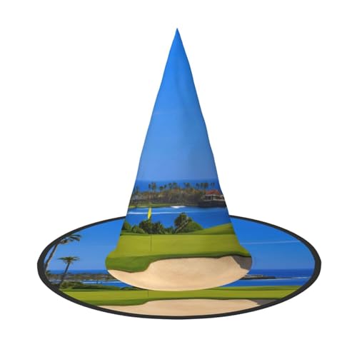 Apbdffjnf Halloween-Hexenhut mit Golfplatz-Druck, spitzer Hexenhut, Kostümzubehör für Halloween-Party-Dekoration Apbdffjnf Halloween-Hexenhut mit Golfplatz-Druck, spitzer Hexenhut, Kostümzubehör für Halloween-Party-Dekoration von Apbdffjnf