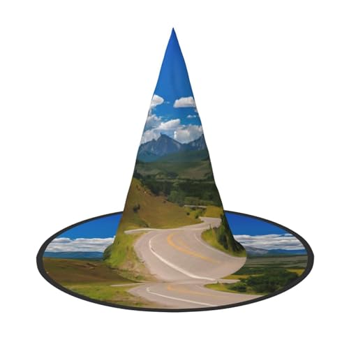 Apbdffjnf Halloween-Hexenhut mit Landstraßen-Druck, spitzer Hexenhut, Kostümzubehör für Halloween-Party-Dekoration Apbdffjnf Halloween-Hexenhut mit Landstraßen-Druck, spitzer Hexenhut, Kostümzubehör für Halloween-Party-Dekoration von Apbdffjnf