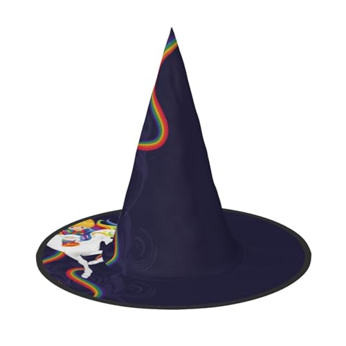 Apbdffjnf Halloween-Hexenhut mit Regenbogen-Motiv, spitzer Hexenhut, Kostümzubehör für Halloween-Party-Dekoration Apbdffjnf Halloween-Hexenhut mit Regenbogen-Motiv, spitzer Hexenhut, Kostümzubehör für Halloween-Party-Dekoration von Apbdffjnf