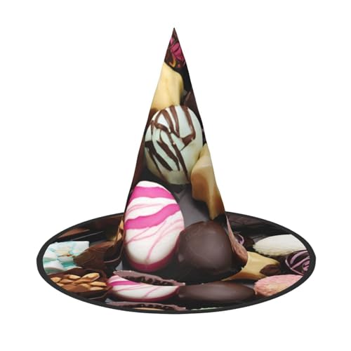Apbdffjnf Halloween-Hexenhut mit Schokoladendruck, spitzer Hexenhut, Kostümzubehör für Halloween-Party-Dekoration Apbdffjnf Halloween-Hexenhut mit Schokoladendruck, spitzer Hexenhut, Kostümzubehör für Halloween-Party-Dekoration von Apbdffjnf