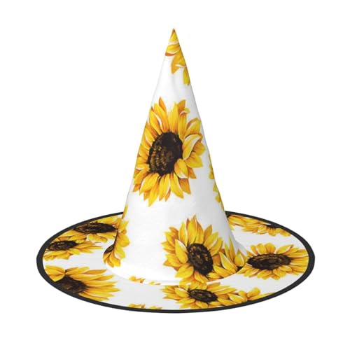 Apbdffjnf Halloween-Hexenhut mit Sonnenblumen-Druck, spitzer Hexenhut, Kostümzubehör für Halloween-Party-Dekoration Apbdffjnf Halloween-Hexenhut mit Sonnenblumen-Druck, spitzer Hexenhut, Kostümzubehör für Halloween-Party-Dekoration von Apbdffjnf