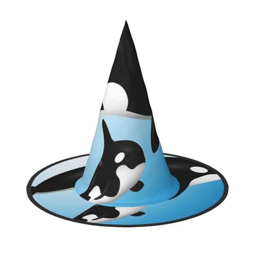 Apbdffjnf Halloween-Hexenhut mit Wal-Druck, spitzer Hexenhut, Kostümzubehör für Halloween-Party-Dekoration Apbdffjnf Halloween-Hexenhut mit Wal-Druck, spitzer Hexenhut, Kostümzubehör für Halloween-Party-Dekoration von Apbdffjnf