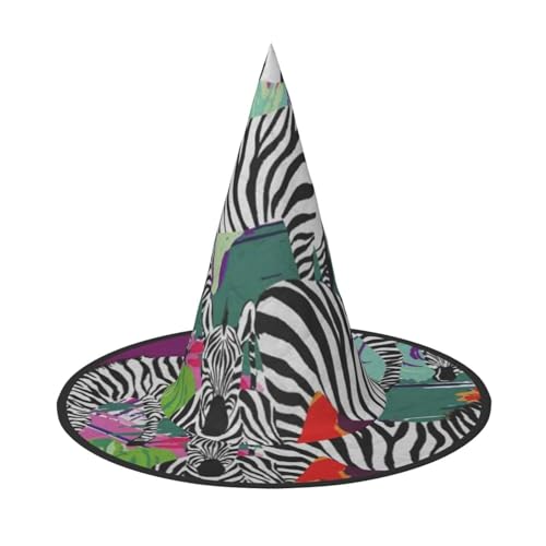 Apbdffjnf Halloween-Hexenhut mit Zebramuster, spitzer Hexenhut, Kostümzubehör für Halloween-Party-Dekoration Apbdffjnf Halloween-Hexenhut mit Zebramuster, spitzer Hexenhut, Kostümzubehör für Halloween-Party-Dekoration von Apbdffjnf