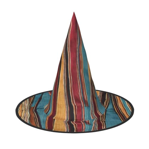 Apbdffjnf Halloween-Hexenhut mit bunten Streifen, spitzer Hexenhut, Kostümzubehör für Halloween-Party-Dekoration Apbdffjnf Halloween-Hexenhut mit bunten Streifen, spitzer Hexenhut, Kostümzubehör für Halloween-Party-Dekoration von Apbdffjnf