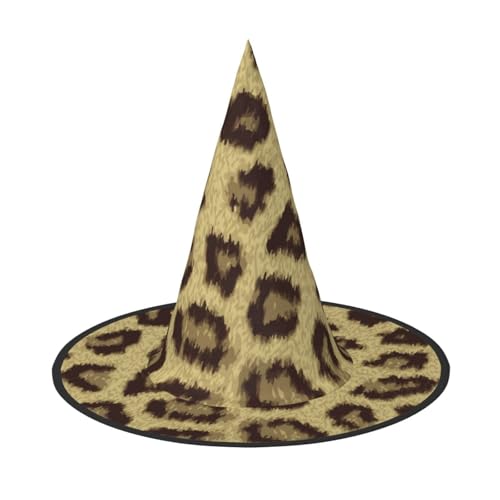 Apbdffjnf Halloween-Hexenhut mit gelbem Leopardenmuster, spitzer Hexenhut, Kostümzubehör für Halloween-Party-Dekoration Apbdffjnf Halloween-Hexenhut mit gelbem Leopardenmuster, spitzer Hexenhut, Kostümzubehör für Halloween-Party-Dekoration von Apbdffjnf