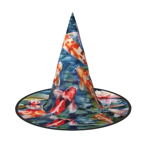 Apbdffjnf Hexenhut mit Fischaufdruck, Halloween-Hexenhut, spitzer Hexenhut, Kostümzubehör für Halloween-Party-Dekoration Apbdffjnf Hexenhut mit Fischaufdruck, Halloween-Hexenhut, spitzer Hexenhut, Kostümzubehör für Halloween-Party-Dekoration von Apbdffjnf