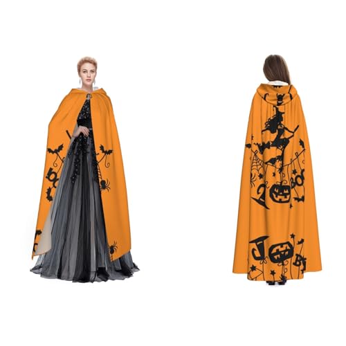 Apbdffjnf Kapuzenumhang für Erwachsene, Motiv: Halloween-Hexe fliegend, geheimnisvoller Kapuzenumhang für Halloween, Kostümparty, Weihnachten, Cosplay von Apbdffjnf