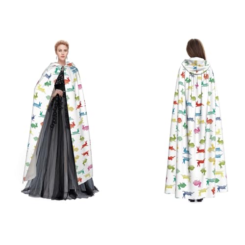 Apbdffjnf Kapuzenumhang für Erwachsene, Motiv: Kaninchen in verschiedenen Posen, springen, Laufen, mysteriöser Kapuzenumhang für Halloween, Kostümparty, Weihnachten, Cosplay Apbdffjnf Kapuzenumhang für Erwachsene, Motiv: Kaninchen in verschiedenen Posen, springen, Laufen, mysteriöser Kapuzenumhang für Halloween, Kostümparty, Weihnachten, Cosplay von Apbdffjnf