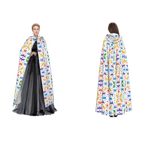 Apbdffjnf Kapuzenumhang für Erwachsene, Motiv: Schmetterling, Polka Dot und Katze, geheimnisvoller Kapuzenumhang für Halloween, Kostüm, Party, Weihnachten, Cosplay von Apbdffjnf