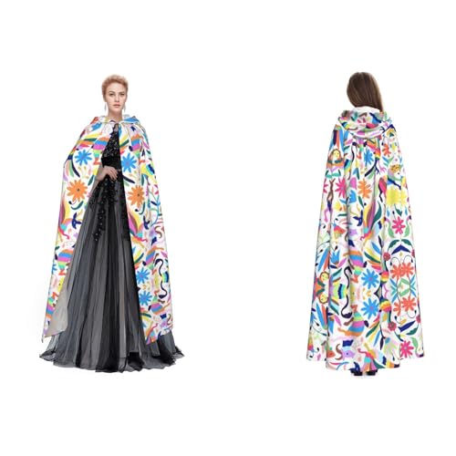 Apbdffjnf Kapuzenumhang für Erwachsene, mexikanische Otomi-Tiere, mysteriöser Kapuzenumhang für Halloween, Kostümparty, Weihnachten, Cosplay von Apbdffjnf