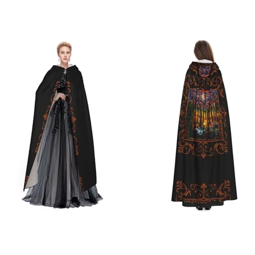 Apbdffjnf Kapuzenumhang für Erwachsene, mit Aufdruck für Halloween, Kostümparty, Weihnachten, Cosplay von Apbdffjnf